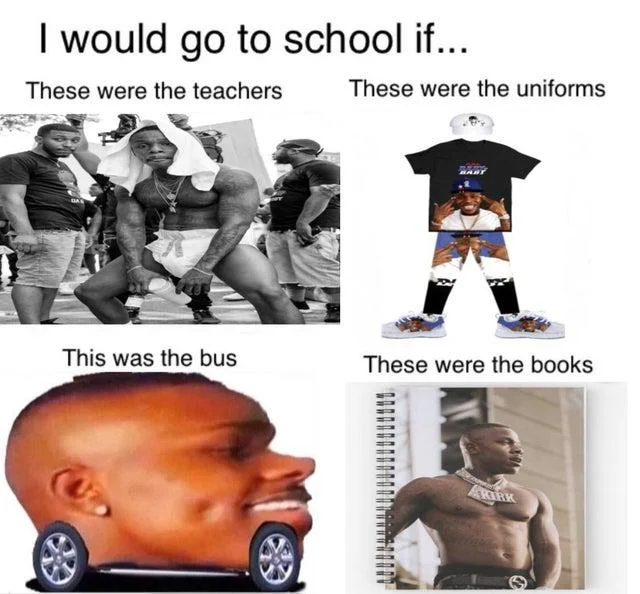 School bus scenario using DaBaby convertible car format.