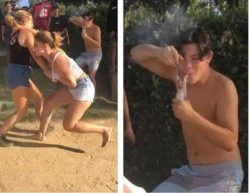 The pure dabbing meme template without text overlay.