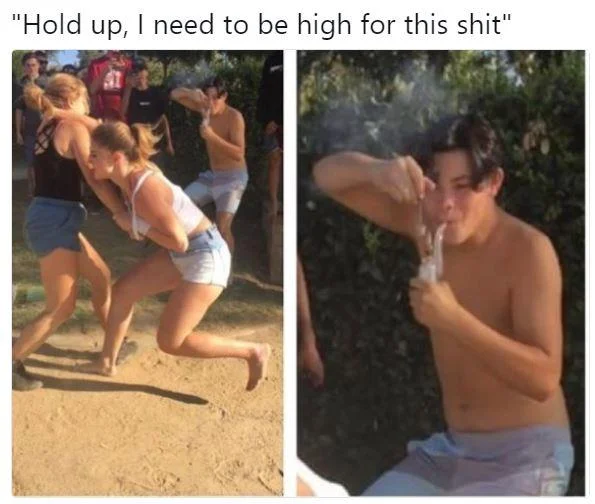 Foundational dabbing meme template with two-panel format.