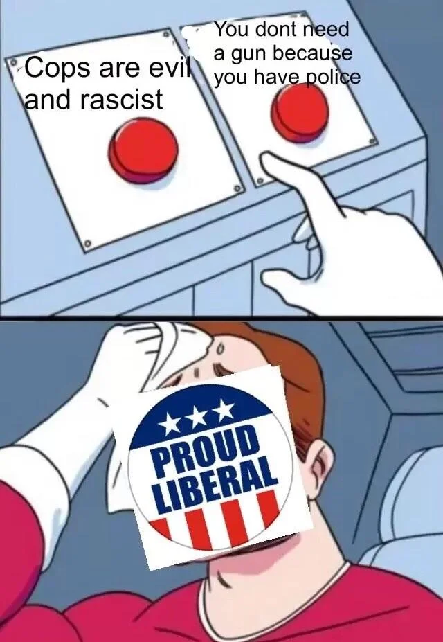 Politically charged Daily Struggle edit highlighting perceived contradictions in gun-control arguments.