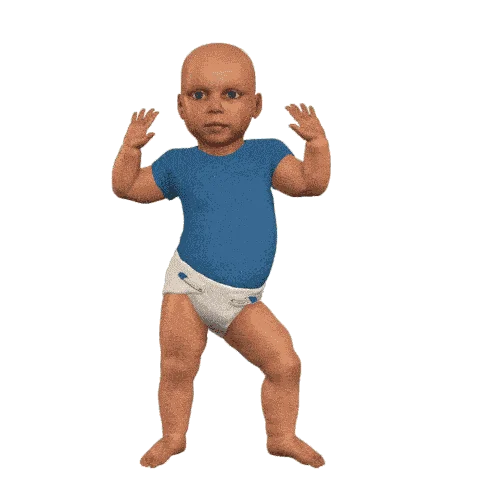 The original 1996 Dancing Baby CGI character template.