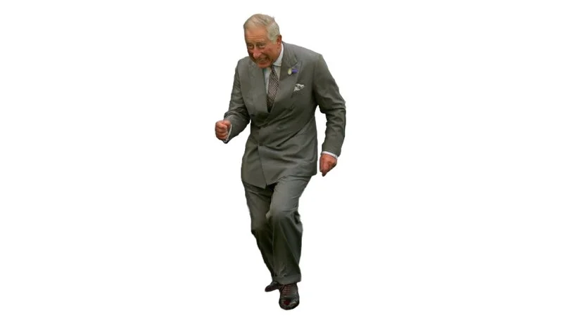 The iconic Prince Charles dancing cutout template.