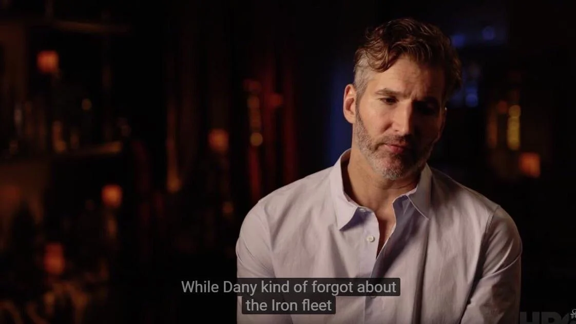 The original HBO 'Game of Thrones' behind-the-scenes clip in which showrunner David Benioff explains that Daenerys 'kind of forgot' about the Iron Fleet — the moment that spawned the meme.