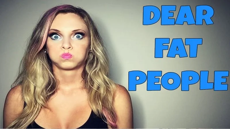The iconic YouTube thumbnail for the viral Dear Fat People video.