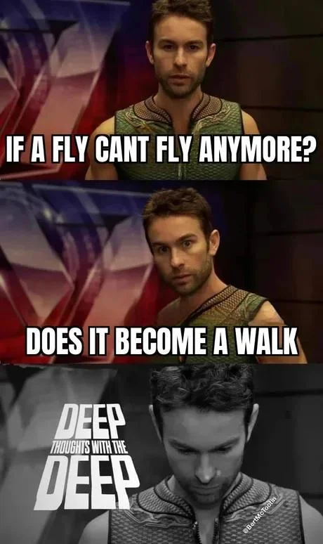 Deep Thoughts meme about non-flying insects.
