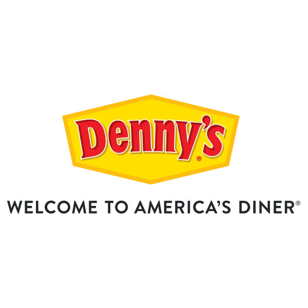 The official Denny's logo, the American diner chain that became an unlikely Tumblr icon through its irreverent social media presence.