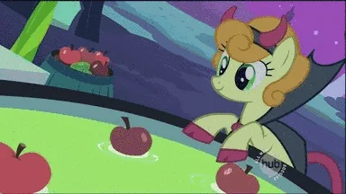 Derpy Hooves in unusual comedic position from show.