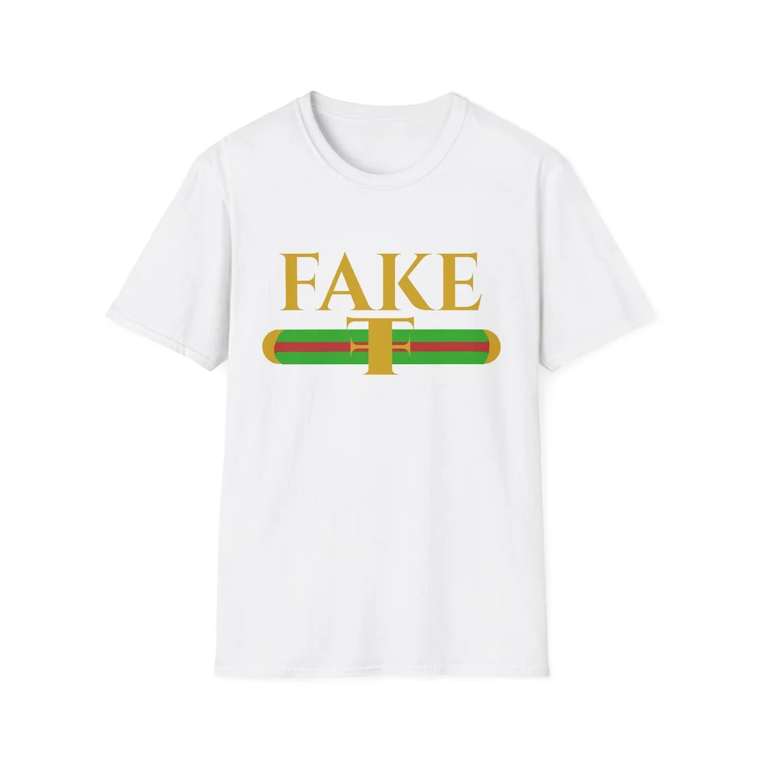 Fake Gucci t-shirt designer knockoff parody.
