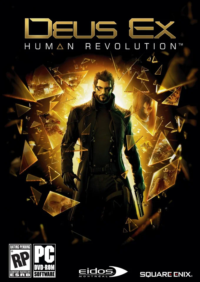 The iconic cover of Deus Ex: Human Revolution (2011), the Eidos Montreal prequel that revived the series and popularized the "I never asked for this" line.