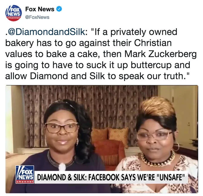 Fox News covers Diamond and Silk's response to Facebook flagging their content as 'unsafe.'