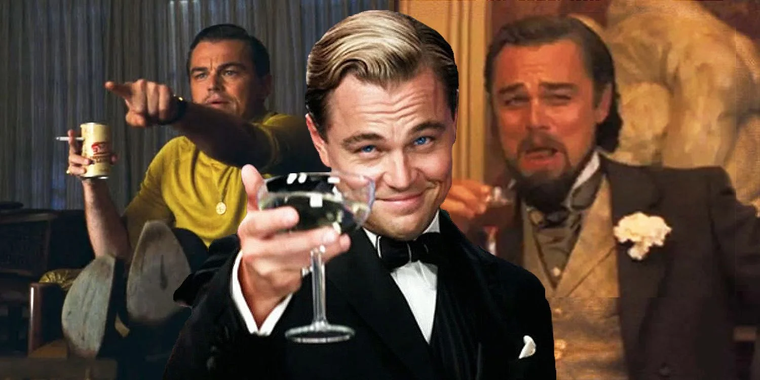 Composite mashup of multiple Leonardo DiCaprio iconic scenes.
