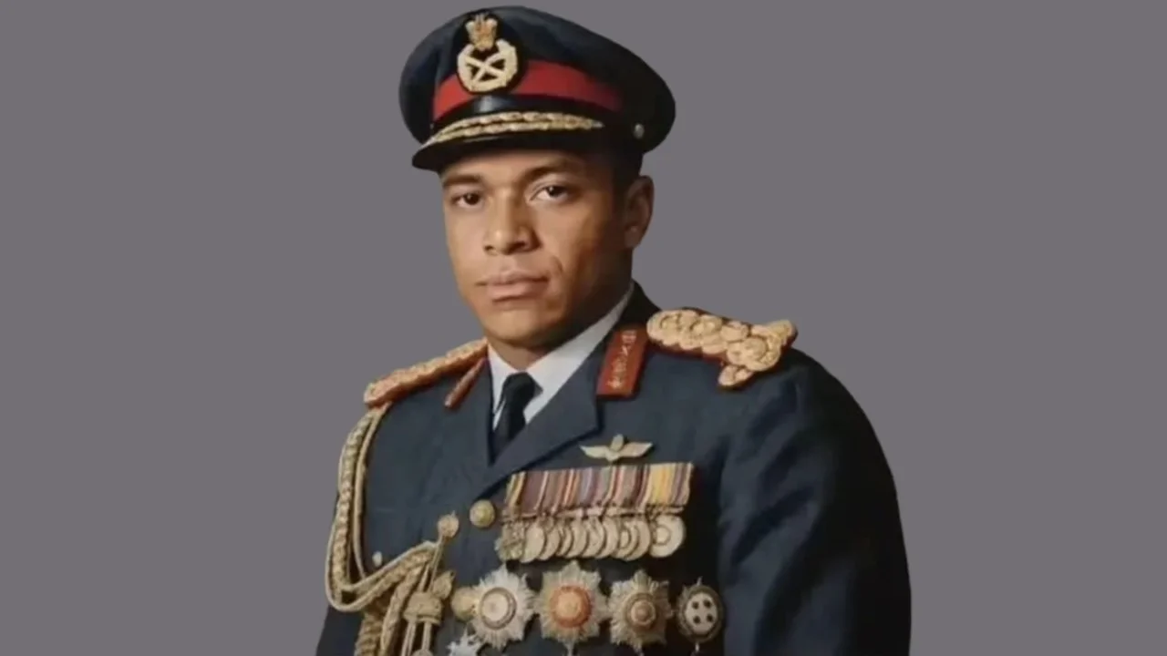 The 'Dictator Mbappé' image depicting Kylian Mbappé as a decorated military ruler in full ceremonial uniform.