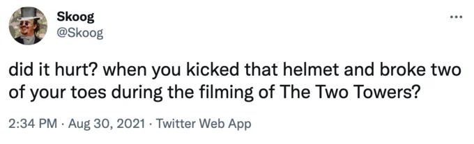 Did it hurt adapted to Lord of the Rings movie detail.
