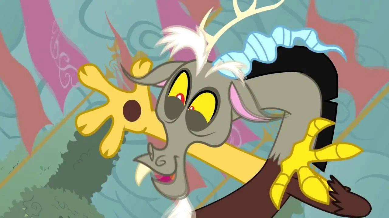 Discord, the spirit of chaos and disharmony introduced in Season 2 of My Little Pony: Friendship is Magic.