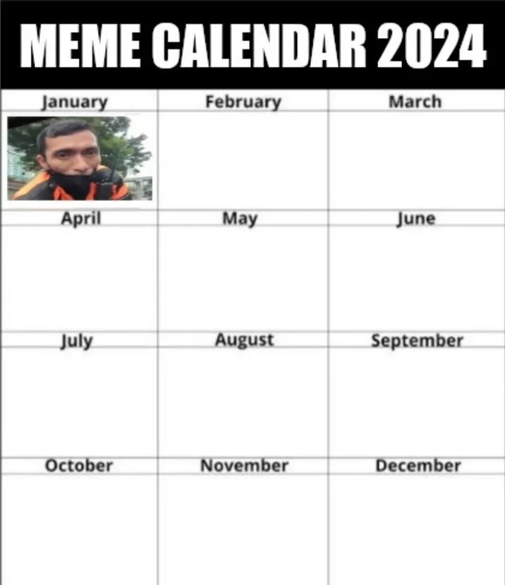 Dishub officer in 2024 meme calendar collection.
