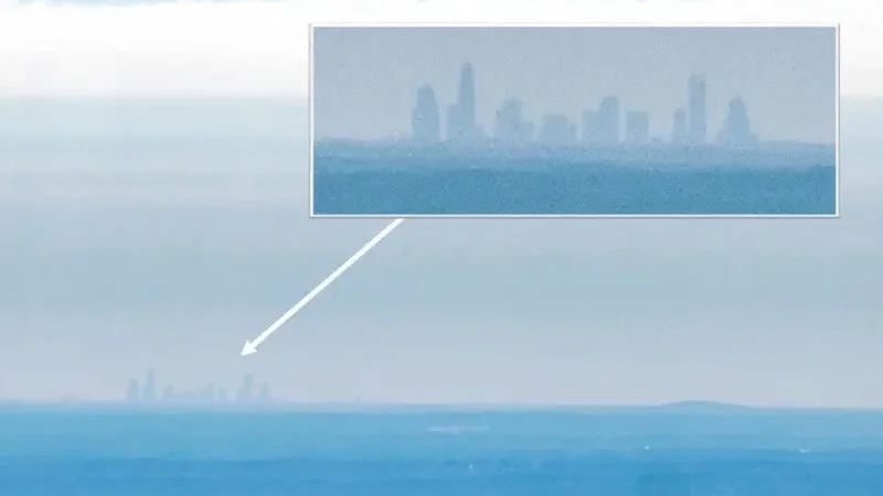 Distance Tok trend featuring far-away city skyline photography.