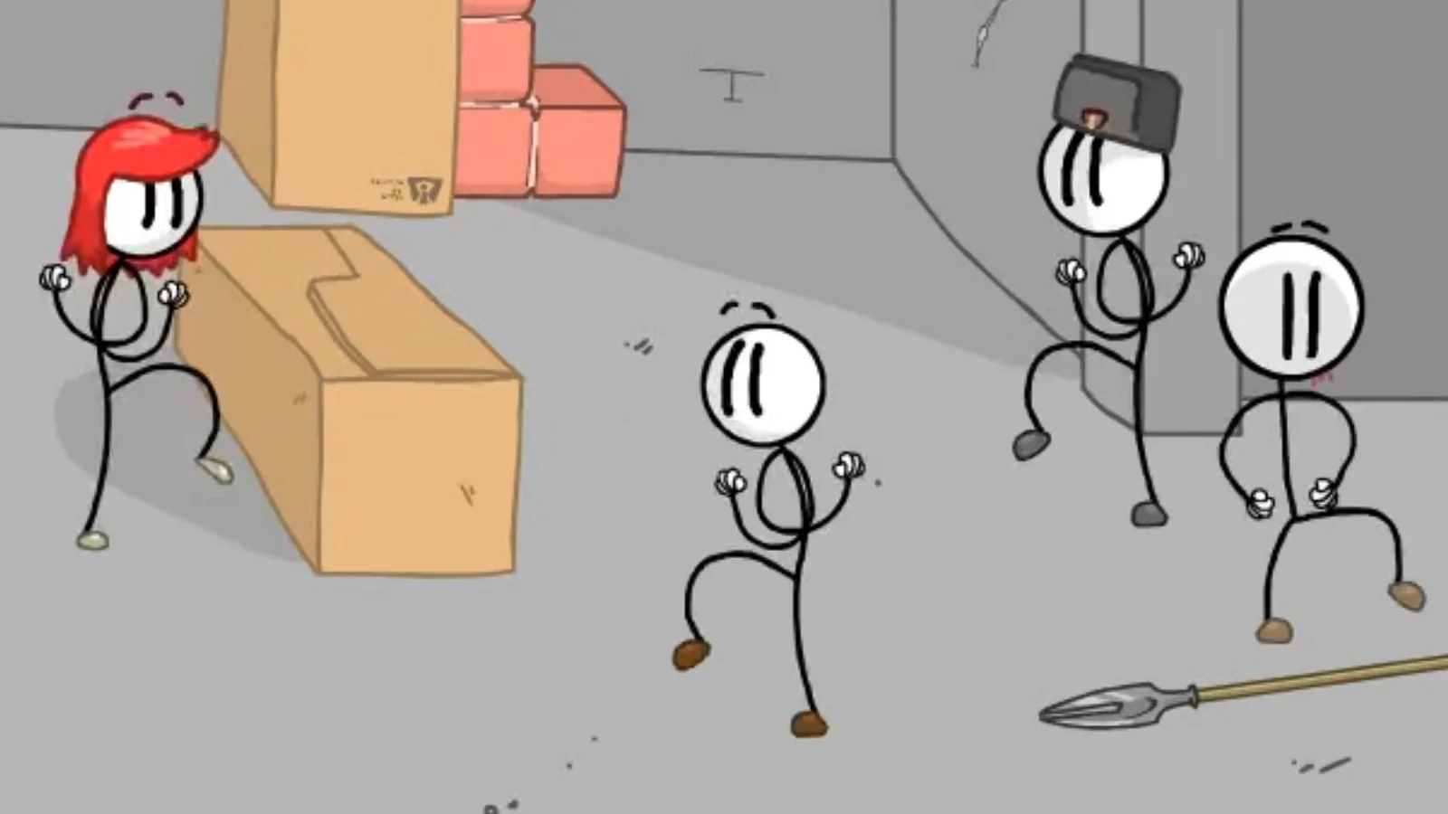 Distraction dance meme showing character dancing while others work.