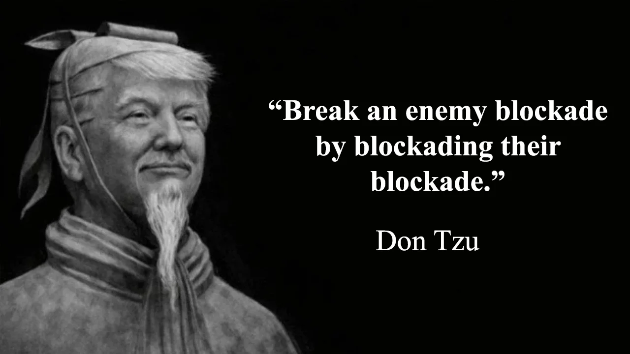The banner image for the Don Tzu meme, portraying Donald Trump as an ancient Chinese philosopher delivering a nonsensical Sun Tzu-style aphorism.