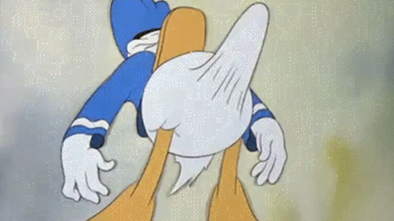 The iconic Donald Duck cartoon still that inspired the 'Donald Duck Boner' meme.