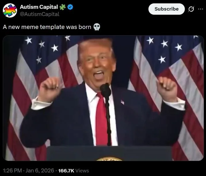 Trump weightlifter impression viral announcement.