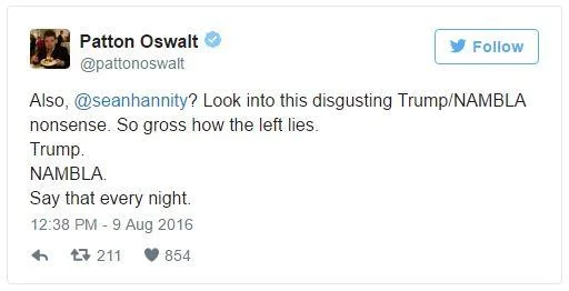 Patton Oswalt debunking NAMBLA rumor.