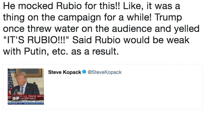 Donald Trumps Water Break