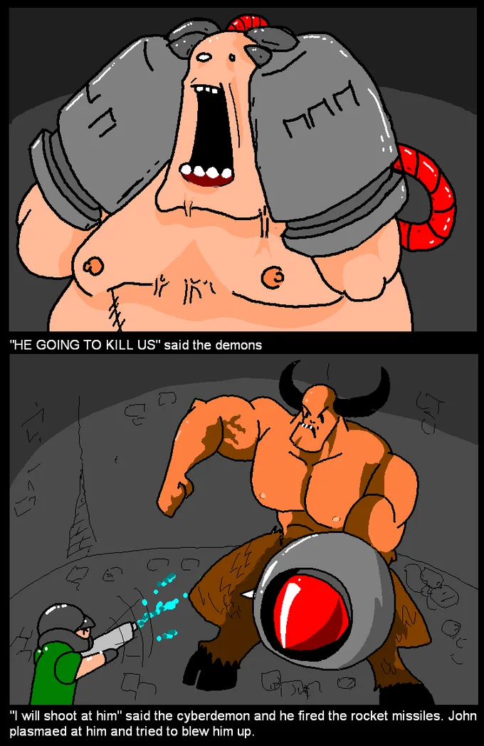 Demon's fearful warning scene.