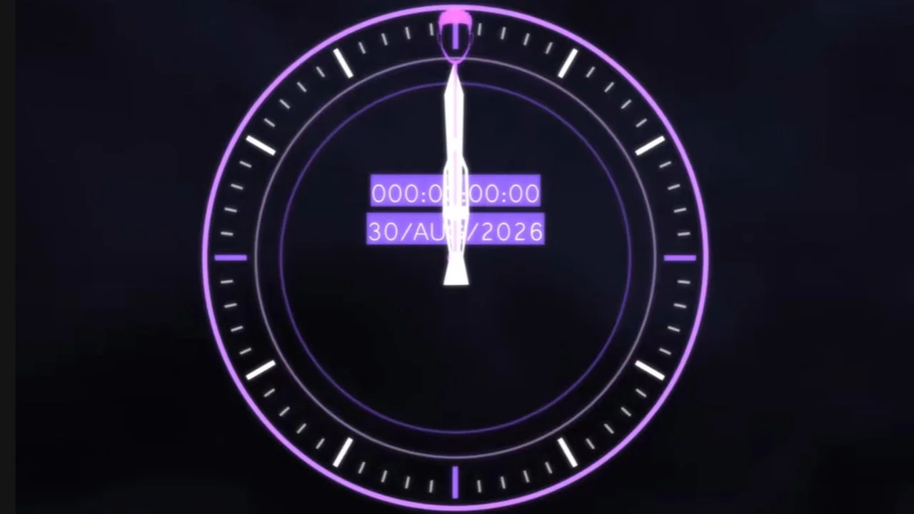 Countdown clock marking the arrival of Doomsdale on August 30, 2026 — the branded imagery associated with the meme event.