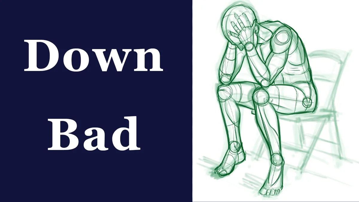 The iconic down bad meme template.