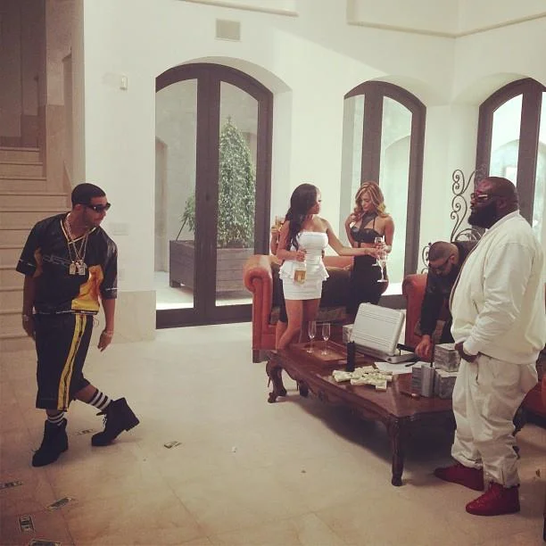 The original photograph of Drake in DADA sportswear that spawned the 'Drake lean' Photoshop meme.