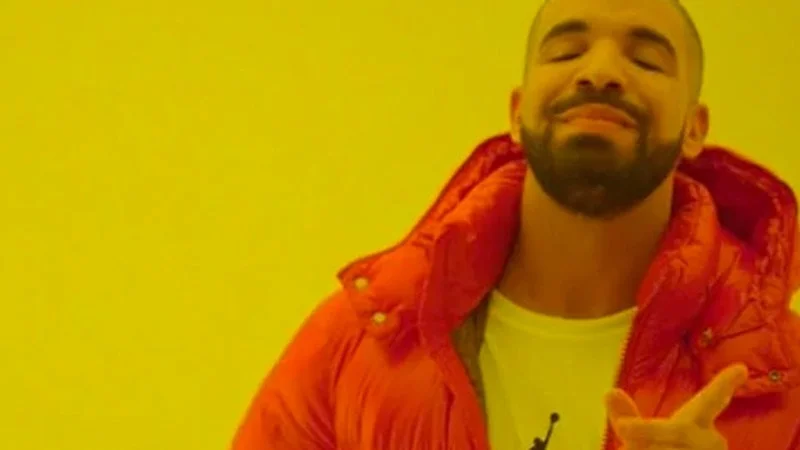 The primary Drake Hotline Bling reference.