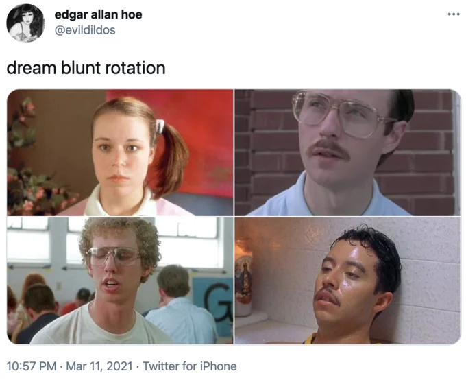 Napoleon Dynamite character rotation.
