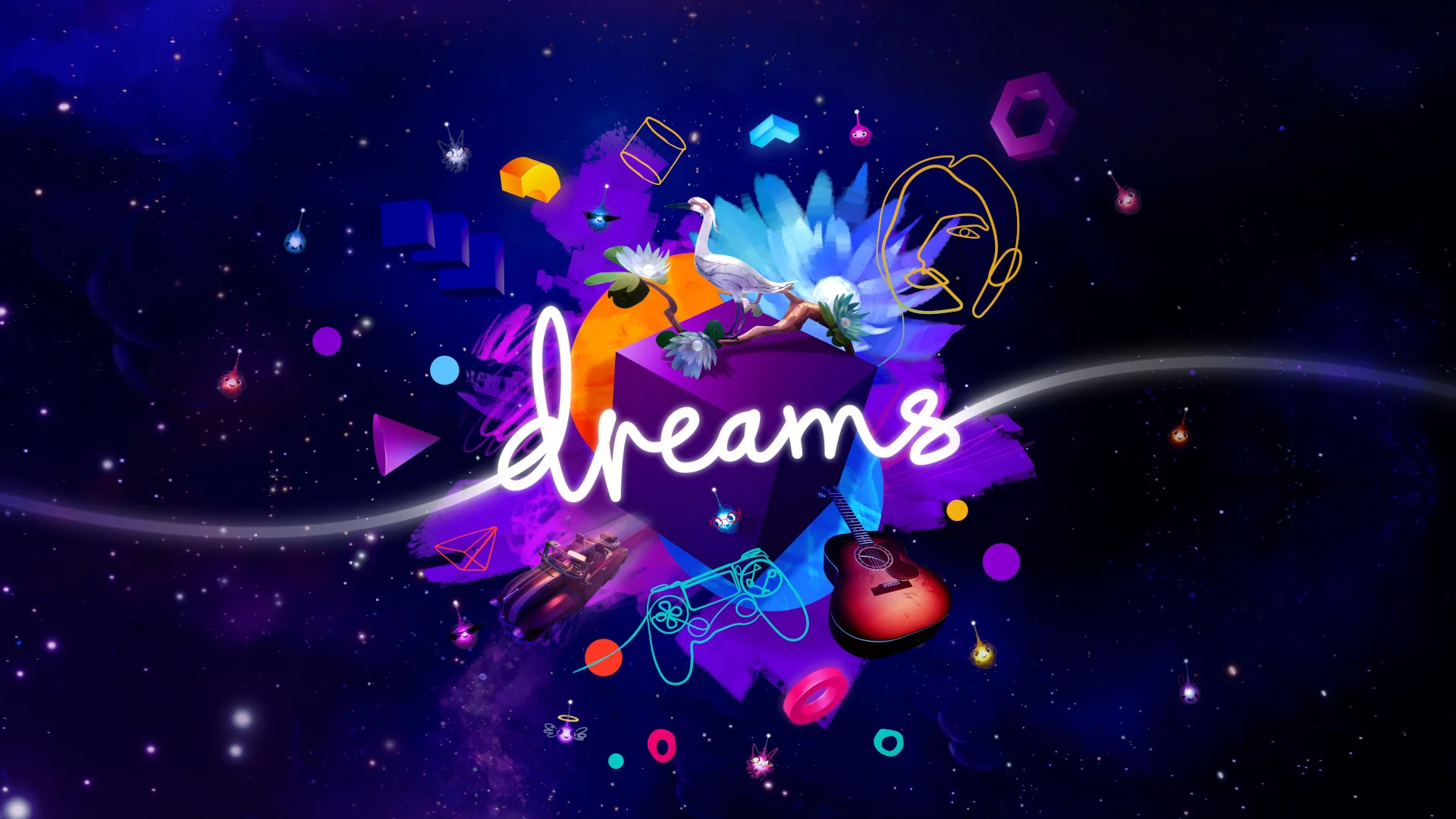 The official PlayStation 4 key art for Media Molecule's 2020 game creation platform Dreams.