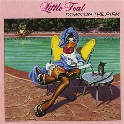 The cover of Little Feat's 1979 album 'Down on the Farm,' often cited as an early pop-culture precursor to the duck-face pose.