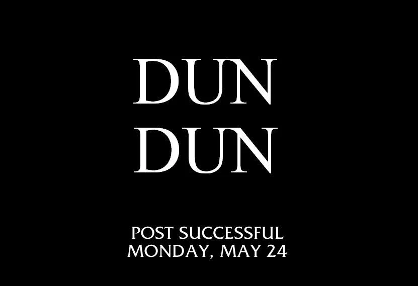 The 'Dun Dun' title card referencing the 4chan post that launched the meme on Monday, May 24, 2010.