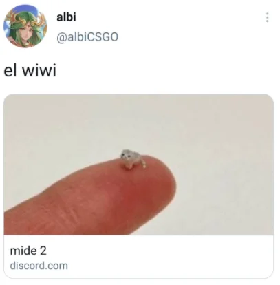 The Twitter post by @albiCSGO that popularized the name 'el wiwi' and linked to a dedicated Discord server for the meme.