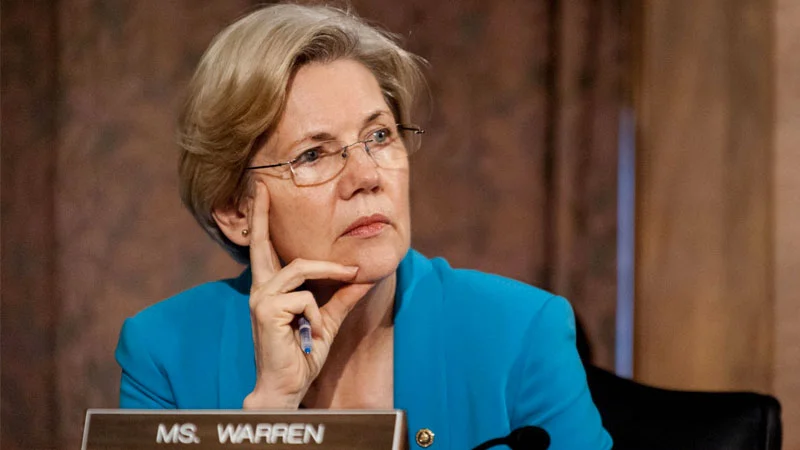 Senator Elizabeth Warren pictured at a U.S. Senate hearing.