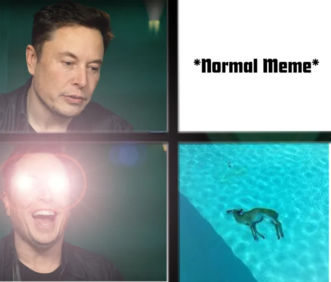 A Bambi-themed variant depicting Elon Musk finding the death of Bambi's mother uproariously funny.