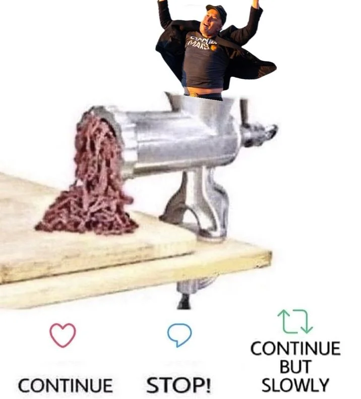 Coffin dark humor meme variant.