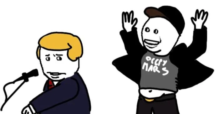 DIY stick figure Elon meme.