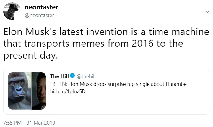 Elon Musks Rip Harambe
