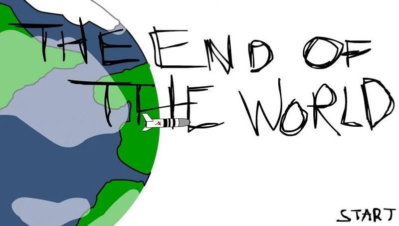 Scene from the classic End of Ze World Flash animation.