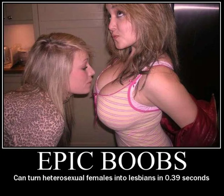 The original 'Epic Boobs' demotivational-style image that popularized the meme across early image boards and forums.