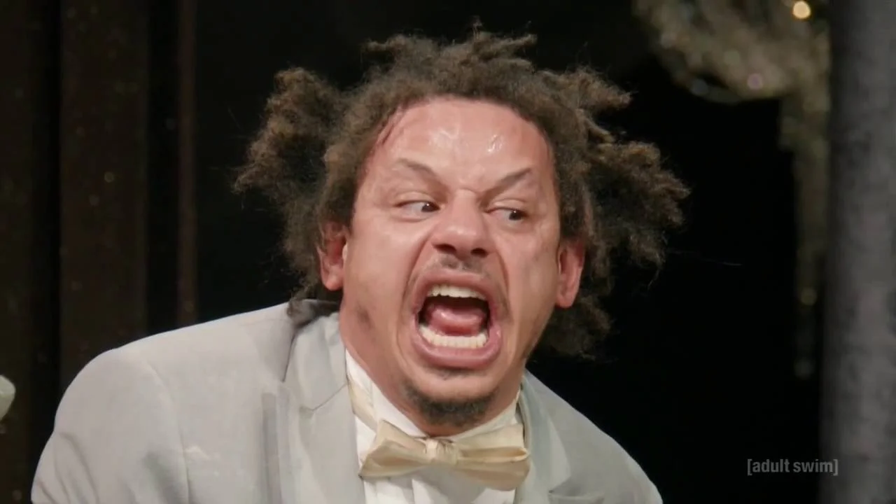 Eric Andre delivers his signature manic energy on The Eric Andre Show, the source of countless viral reaction memes.