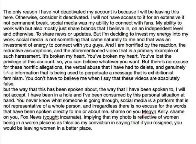 A lengthy written commentary contributing to the wider discourse around Erin Moriarty's appearance.