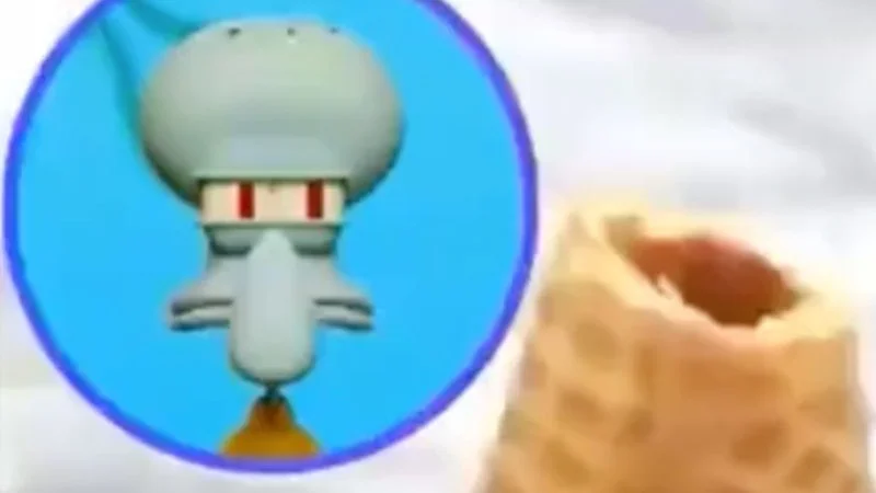 Squidward and food composition displaying the meme source character.