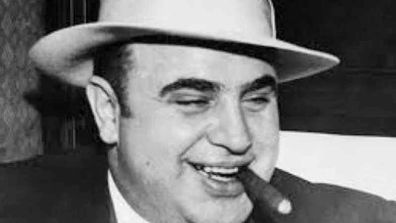 The classic Al Capone portrait often used as the visual shorthand for 'gangsta' in the meme format.