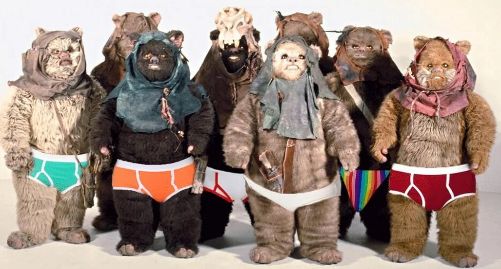 The photoshopped 'Ewoks in underwear' image that circulated alongside 5 Seconds of Summer's #EWOKALYPSE trend.