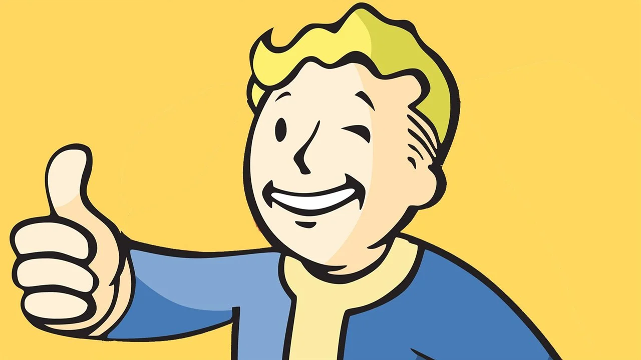 Vault Boy, the iconic mascot of Bethesda's Fallout series, in his signature thumbs-up pose.