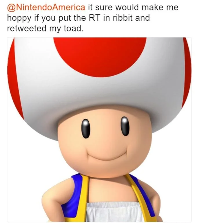 Fanart retweet meme variant with character-specific humorous language.